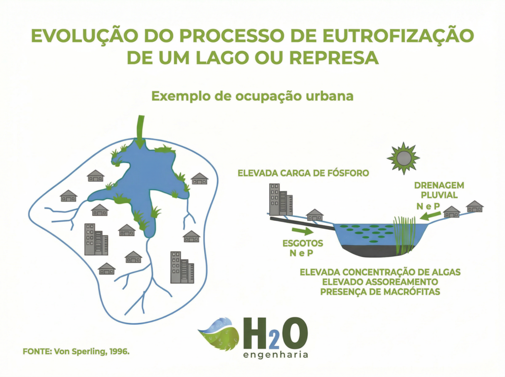 figura 1 exemplo do processo de eutrofização