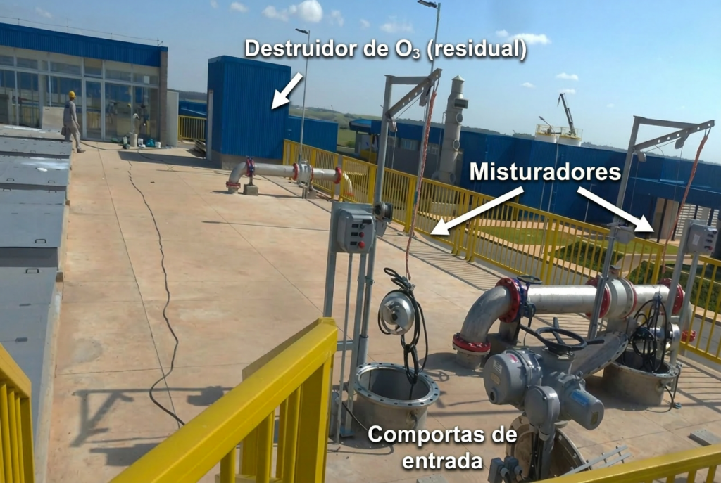 figura 3 – tanque de contato com aplicação de ozônio, construído na eta vr.